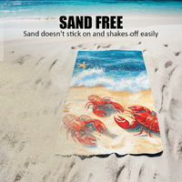 Serviette de sport en microfibre jacquard super absorbante de luxe Serviette de plage de homard extra large sans sable avec impression personnalisée du logo
