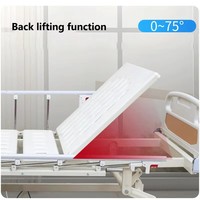 Lit d'hôpital pliable manuel à une poignée, réglable, avec support dorsal, cadre en métal et polymère, garantie 12 mois