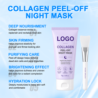 Masque de nuit au collagène végétalien biologique à étiquette privée OEM avec crème hydratante anti-âge, anti-rides et éclaircissante pour le visage