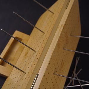 Tabla de tejer de madera de bambú, herramienta perforada cuadrada de 30x30cm para manualidades con hilo, para decoración del hogar - Product Image 3