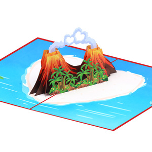 Tarjeta de Felicitación Romántica 3D con Forma de Volcán para el Día de San Valentín, Interesante Tarjeta de Mensaje de Bendición 3D Pop-up para Aniversario - Product Image 1