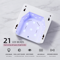 Lampe de séchage pour vernis gel à écran tactile, rechargeable et portable, en forme de fleur, avec cristaux brillants, pour nail art