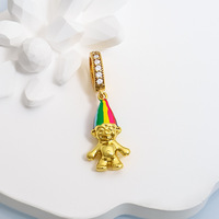 DIY Elf Charms 18K oro latón circón encanto colorido esmalte Pelo Largo Hada COLLAR COLGANTE para mujer joyería regalos