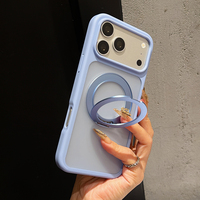 Étui de téléphone portable en PC+TPU mat avec support magnétique rotatif à 360° de qualité supérieure 2,0 mm pour iPhone 18 Pro Max