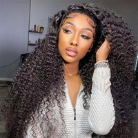 Perruque en cheveux humains vierges brésiliens bouclés et frisés, avec dentelle frontale HD transparente, couleur brun clair naturel, bonnet petit format