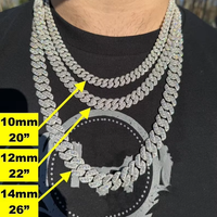 Collier de chaîne à maillons cubains de luxe entièrement glacé pour hommes bijoux hip hop à déclaration lourde accessoire de mode aspect diamant