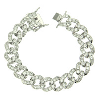 Bracelet Hip Hop 13 mm de large, serti de zircone cubique, micro-pavé de diamants, bracelet chaîne pour homme