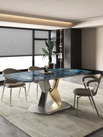 Chaise de salle à manger minimaliste de style italien, mobilier de maison de luxe léger, dossier moderne en acier inoxydable 304, revêtement en cuir