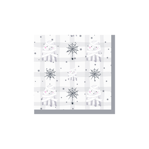 DAMAI Halloween Theme Little White Ghost and Gray Color Tableware Sets with Disposable Paper Dessert Plate Party Tableware Kits - Product Image 5