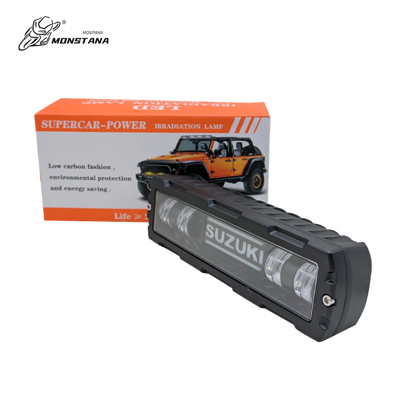 AUXTINGS 2 Pieces 6 Inch Single Row Amber LED Light Bar 30W Off Road Light Bar Flood Beam LED Work Light Truck UTV 4x4 Cars SUVs ATVs Boats Fog
