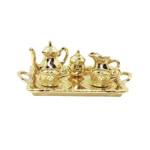 Service à thé miniature en alliage 1:12 pour maison de poupée, ensemble de huit pièces, nourriture miniature, décoration de scène de jeu - Product Image 4