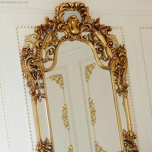 Factory Wholesale Price Multi Scene Use of Bathroom Elegant Baroque Mirror Cabinet Wall Antique Gold Mirror - Product Image 2