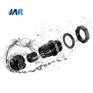 JAR G1/4 G3/8 G1/2 G3/4 G1 G1-1/4 étanche entrée de câble en plastique électrique ROHS résistant au feu presse-étoupe en nylon plat - Product Image 1