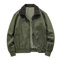 Veste de course de qualité supérieure en gros, col montant, printemps automne, toile vintage, velours côtelé, hip hop, rembourrage, style urbain
