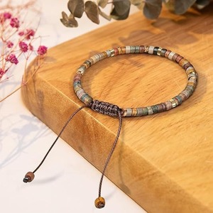 Pulsera de cuentas de piedra natural curativa de 4mm hecha a mano, regalo único de <span class=keywords><strong>cumpleaños</strong></span> para el día de la madre, corazón trenzado de acero inoxidable para hijas - Product Image 2