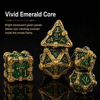 Superbe ensemble de dés DND en métal vert martelé, 1 pièce, fait main, en zinc moulé, dés polyédriques pour Dungeons & Dragons, jeux de rôle de table