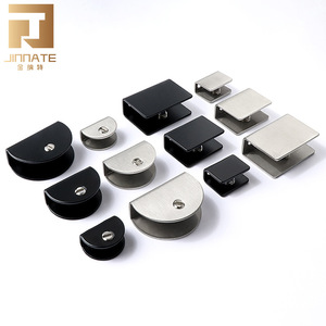JINNATE Stainless Steel Glass Clip Bracket Semi Circular Square Holder For Shelf Fixing Commercial Use Durable - Product Image 1
