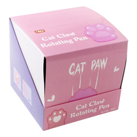 O & Q mignon 0.7mm bleu et noir dessin animé stylo à bille Logo créatif chat patte conception corps en plastique promotionnel pour enfants garçons écriture