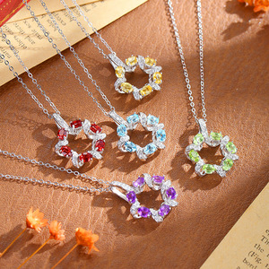 Collar de Plata S925 con Colgante de Cristal Natural, Diseño de Corona, para Mujer, Estilo de Diseñador, No se Desvanece, para Boda - Product Image 1