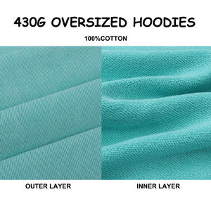 Sudadera con capucha de algodón 100% de manga larga para hombre, ropa informal pesada extragrande de alta calidad con logotipo personalizado - Product Image 3