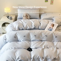 Parure de lit confortable en soie glacée – Nouvelle collection estivale rafraîchissante pour un sommeil doux et léger – Draps et housse de couette pour dortoir et maison