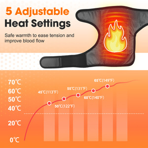 Alat pijat lutut nirkabel, dengan 4 motor getaran sabuk pemanas untuk menghilangkan nyeri di sendi lutut bahu produk pijat - Product Image 5