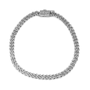 Sparkling Diamond 14mm Cuban <b>Bracelet</b> 14K Solid Gold Rose Gold Hip Hop Unisex 9 Inch Round Brilliant Cut Jewelry - Product Image 1