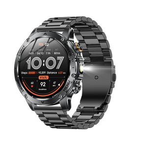 Montre connectée d'extérieur AK87, bracelet en acier, écran AMOLED 1,7 pouces HD grand format, plus de 100 sports, appels Bluetooth, lampe de poche, boussole, Fitcloudpro, IP65, SOS - Product Image 3