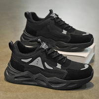 Chaussures pour hommes printemps 2026, respirantes, en maille, style coréen, lacets, baskets antidérapantes, durables, à semelle épaisse, décontractées, pour la course à pied