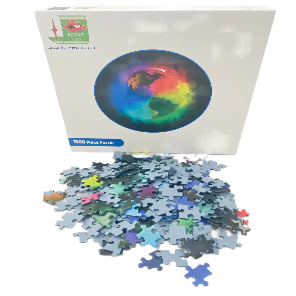 Hochwertiges Puzzle aus blauem Karton Custom Design Stück Blue Core Puzzle Printing Puzzle für Erwachsene