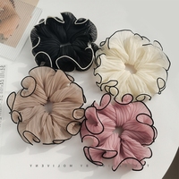 Superbe élastique à cheveux plissé effet boule, style scrunchie, élégant, pour queue de cheval, en caoutchouc tendineux, tendance