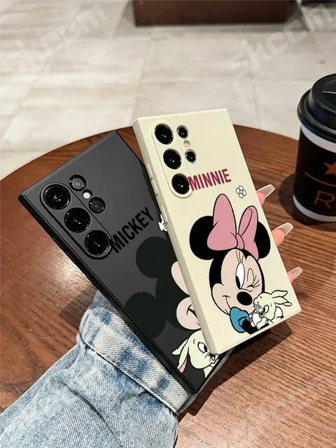 Phone Case for Samsung Galaxy S24 S23 Ultra S22 Plus S20 FE A73 A72 A71 A55 A54 A51 A50 A35 A15 Cute Disney Mickey Minnie Cover