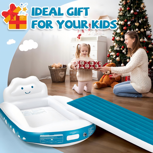 Cloud Shaped <b>Inflatable</b> <b>Toddler</b> Travel <b>Bed</b> with Safety Bumpers for Kids Home Camping Hotel - Product Image 3