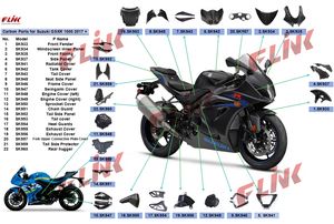 Venta al por mayor OEM motocicleta piezas de fibra de carbono motocicleta guardabarros delantero para Suzuki <span class=keywords><strong>GSXR</strong></span> 1000 <span class=keywords><strong>2017</strong></span> + - Product Image 6