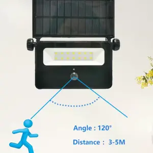 Lihat gelombang gambar lebih besar lampu dinding tenaga surya LED S3 PIR-1600lm Super terang IP65 tahan air luar ruangan lampu taman Sensor gerak