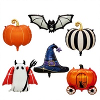 B-957 Ballons en aluminium fantaisie multicolores pour Halloween, motifs fantômes, citrouilles et chauves-souris, pour une ambiance festive