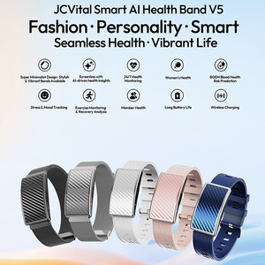 Jcvital V5 Bạc Thời Trang Bluetooth Sức Khỏe Screenless Ban Nhạc Thông Minh Tiện Ích Y Tế Vòng Đeo Tay Thông Minh & Vòng Đeo Thông Minh Cho Cặp Vợ Chồng Phụ Nữ - Product Image 2
