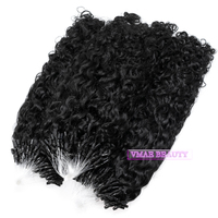 VMAE-Extensions de Cheveux Indiens Vierges Remy, Ondulés, Crépus, Lisses, Crépus, Micro Boucle, Anneau Nano Naturel, 100g