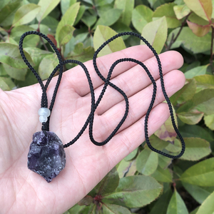Drilled Natural Healing Semi-precious Stones Wrapped <b>String</b> Crystal Pendant Necklace for Women Jewelry - Product Image 6