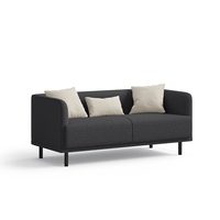 Ensemble de canapés modulaires de luxe, canapé durable pour visiteurs de bureau avec base en métal noir thermolaqué pour la zone de réception d'hôtel