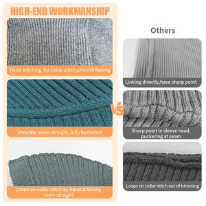 <b>Women's</b> Flat Knitted Sweater Fleece High Neck Pullover Autumn Winter <b>Long</b> Sleeve Wool Knitwear Turtleneck Sweaters - Product Image 5