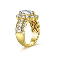 Bague de fiançailles marquise 6*12mm, bagues en or, bagues en moissanite, bagues en diamant, bagues de promesse en argent sterling 925 pour femmes