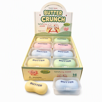Jouet Squishy en Forme de Beurre Croustillant avec Coque en Cire, Son ASMR, Anti-Stress, Sans Rebond, Vente en Gros