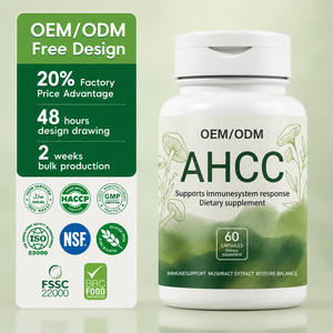 Extrait de champignon AHCC Premium 60 capsules pour soutenir le système immunitaire, complément de défense naturel et biologique, OEM/ODM, étiquette privée - Product Image 1