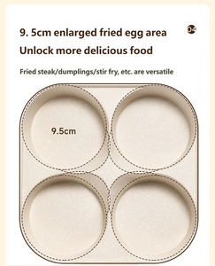 Poêle antiadhésive en aluminium moulé sous pression, pour œufs et hamburgers, tendance 2026, quatre trous, fond plat, compatible induction, mini-poêle à frire - Product Image 4