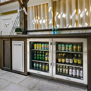 Bbq möbel grünes ei modularer außenküchenschrank edelstahl mit kühlschrank das hölzerne outdoor-küchenset