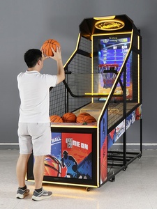 Double <span class=keywords><strong>jeux</strong></span> pour enfants adultes de luxe à pièces Machine de basket-ball pliante à écran LCD à usage domestique vidéo intérieure matériau métallique - Product Image 4