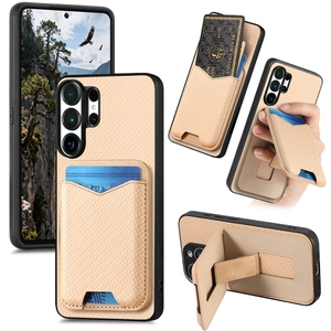 Funda tipo cartera con soporte para tarjetas, estilo fibra de carbono, para Samsung S26 Ultra/S24FE/S25/A57, para <span class=keywords><strong>Galaxy</strong></span> A37/A56 - Product Image 5