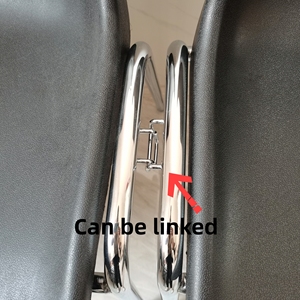 Silla de oficina apilable de plástico con estructura metálica ergonómica y colorida, con gancho, para sala de conferencias, reuniones, aeropuerto, venta al por mayor - Product Image 4
