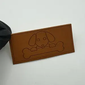 Estampado de etiquetas de ropa etiquetas de cuero rectangulares personalizadas al por mayor etiqueta de equipaje de cuero PU con logotipo grabado simple